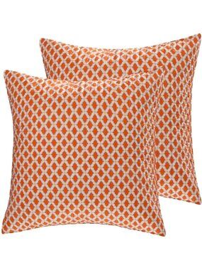 NEW Levtex Mackenzie 2-Piece Euro Sham Set Orange Multi 26x26